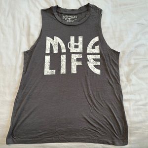 Fifth Sun Dark Gray Mug Life Sheer Tank 🍺 size Medium